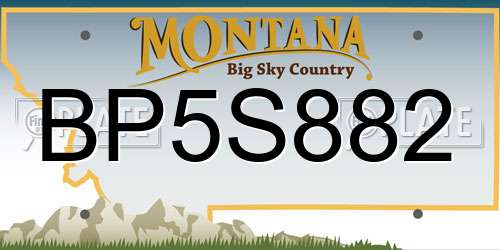 BP5S882 Montana License Plate