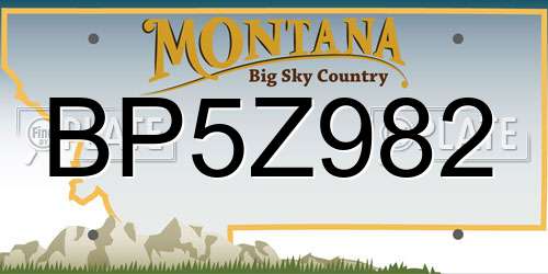 BP5Z982 Montana License Plate