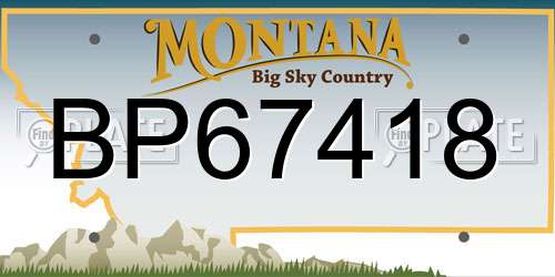 BP67418 Montana License Plate