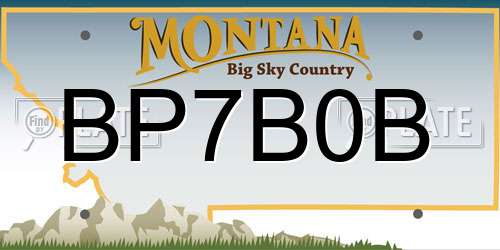 BP7B0B Montana License Plate