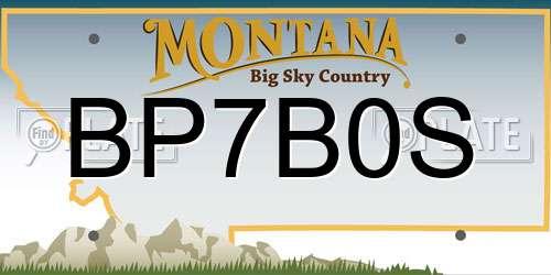 BP7B0S Montana License Plate
