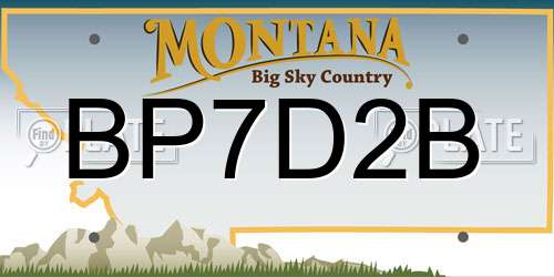 BP7D2B Montana License Plate