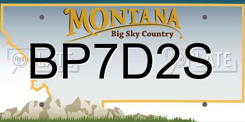 BP7D2S Montana License Plate