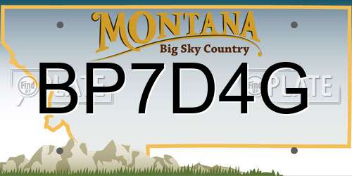 BP7D4G Montana License Plate