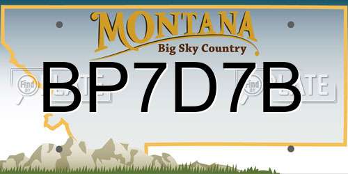 BP7D7B Montana License Plate