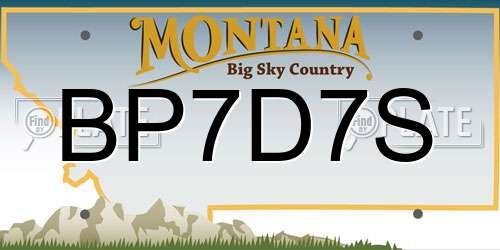 BP7D7S Montana License Plate