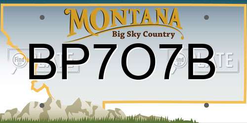 BP7O7B Montana License Plate