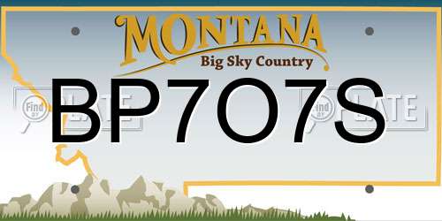 BP7O7S Montana License Plate