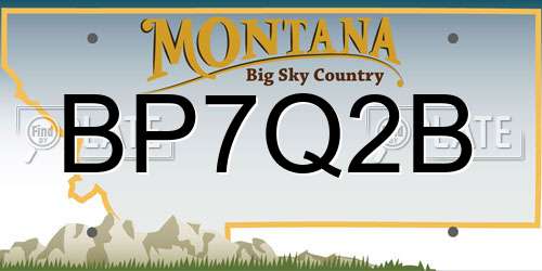 BP7Q2B Montana License Plate