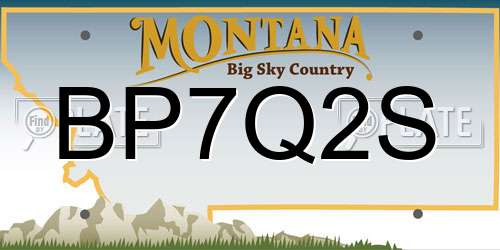 BP7Q2S Montana License Plate