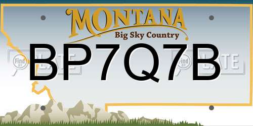 BP7Q7B Montana License Plate