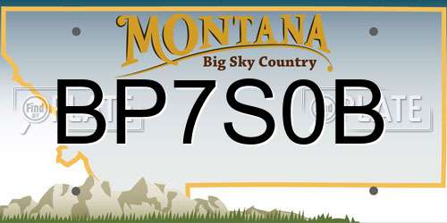 BP7S0B Montana License Plate