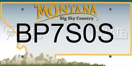 BP7S0S Montana License Plate