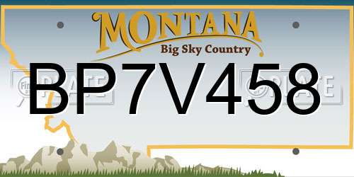 BP7V458 Montana License Plate