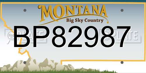 BP82987 Montana License Plate