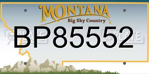 BP85552 Montana License Plate