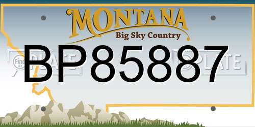 BP85887 Montana License Plate