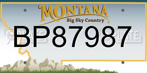 BP87987 Montana License Plate