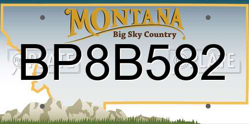 BP8B582 Montana License Plate