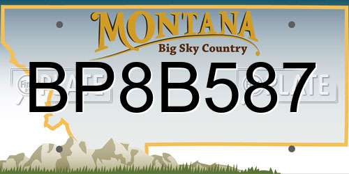 BP8B587 Montana License Plate
