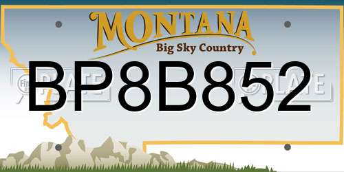 BP8B852 Montana License Plate