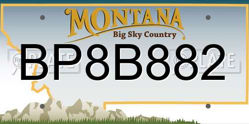 BP8B882 Montana License Plate