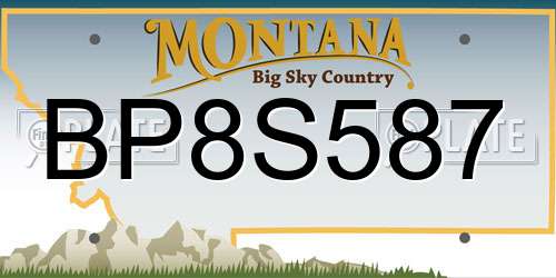 BP8S587 Montana License Plate