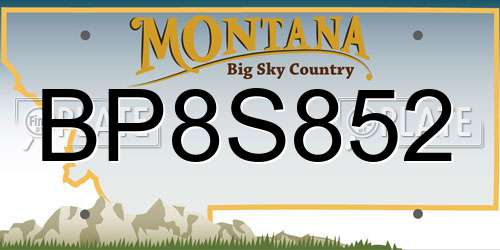 BP8S852 Montana License Plate