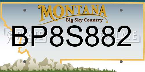 BP8S882 Montana License Plate