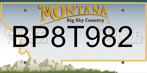 BP8T982 Montana License Plate