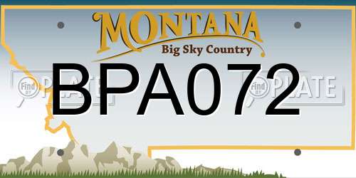 BPA072 Montana License Plate