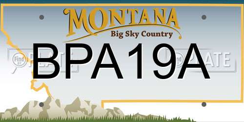 BPA19A Montana License Plate
