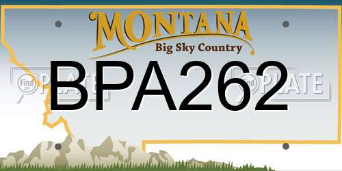 BPA262 Montana License Plate