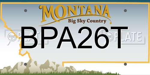 BPA26T Montana License Plate