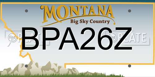 BPA26Z Montana License Plate