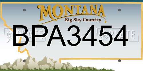 BPA3454 Montana License Plate