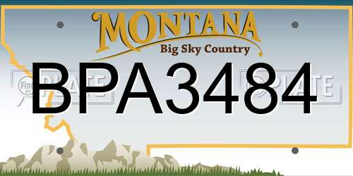 BPA3484 Montana License Plate