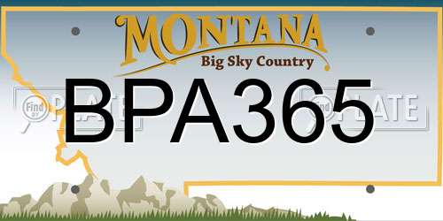 BPA365 Montana License Plate