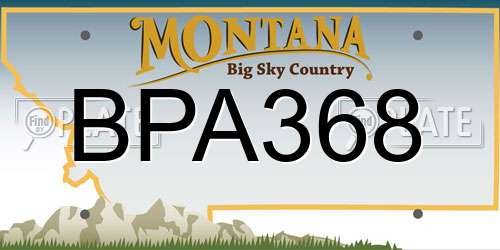 BPA368 Montana License Plate