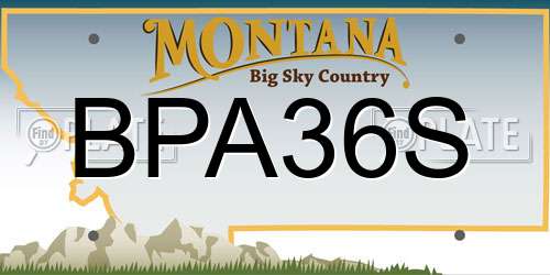 BPA36S Montana License Plate