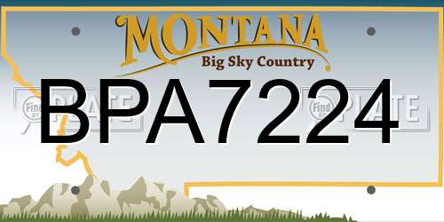 BPA7224 Montana License Plate