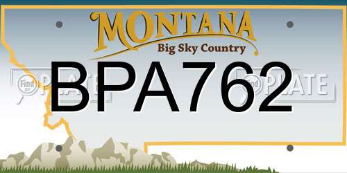 BPA762 Montana License Plate
