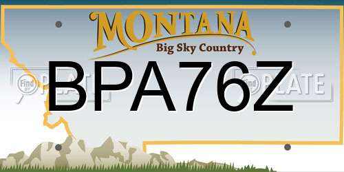 BPA76Z Montana License Plate