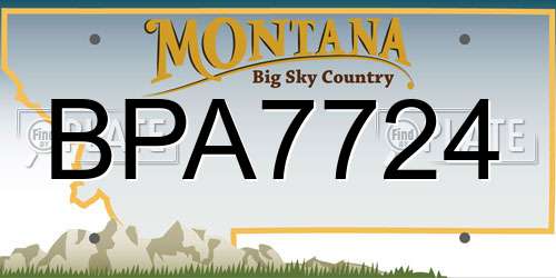 BPA7724 Montana License Plate