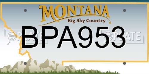 BPA953 Montana License Plate