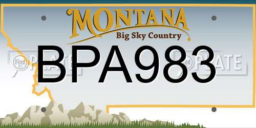 BPA983 Montana License Plate