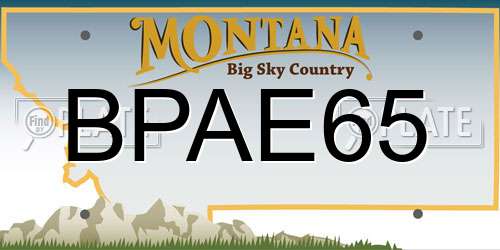 BPAE65 Montana License Plate