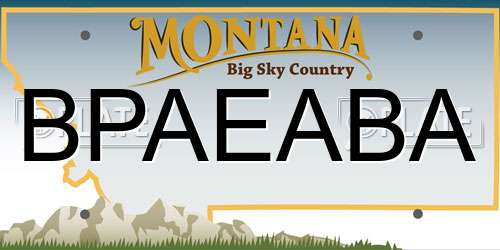 BPAEABA Montana License Plate