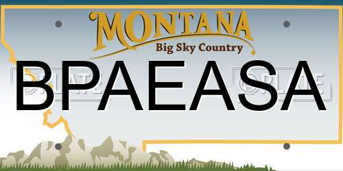 BPAEASA Montana License Plate