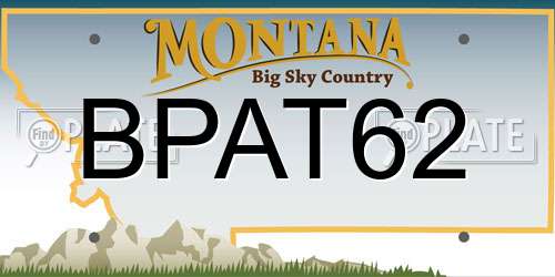 BPAT62 Montana License Plate